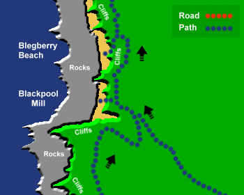Blegberry Beach Map