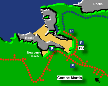 combe martin Map